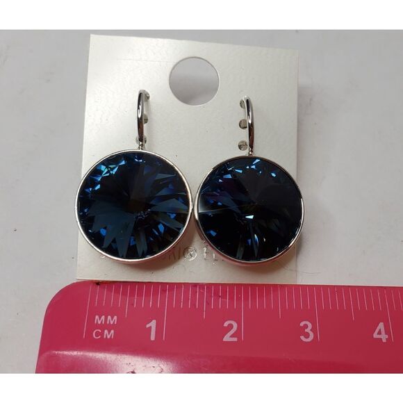 NWT! Element earrings 15mm Navy Round. Wedding. Party. New years. Simple. Work - Picture 2 of 4